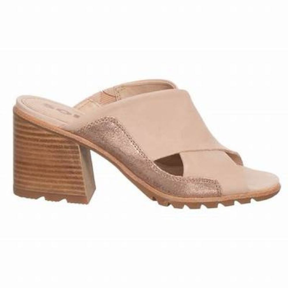 Sorel Nude Tan Block Heel Mule